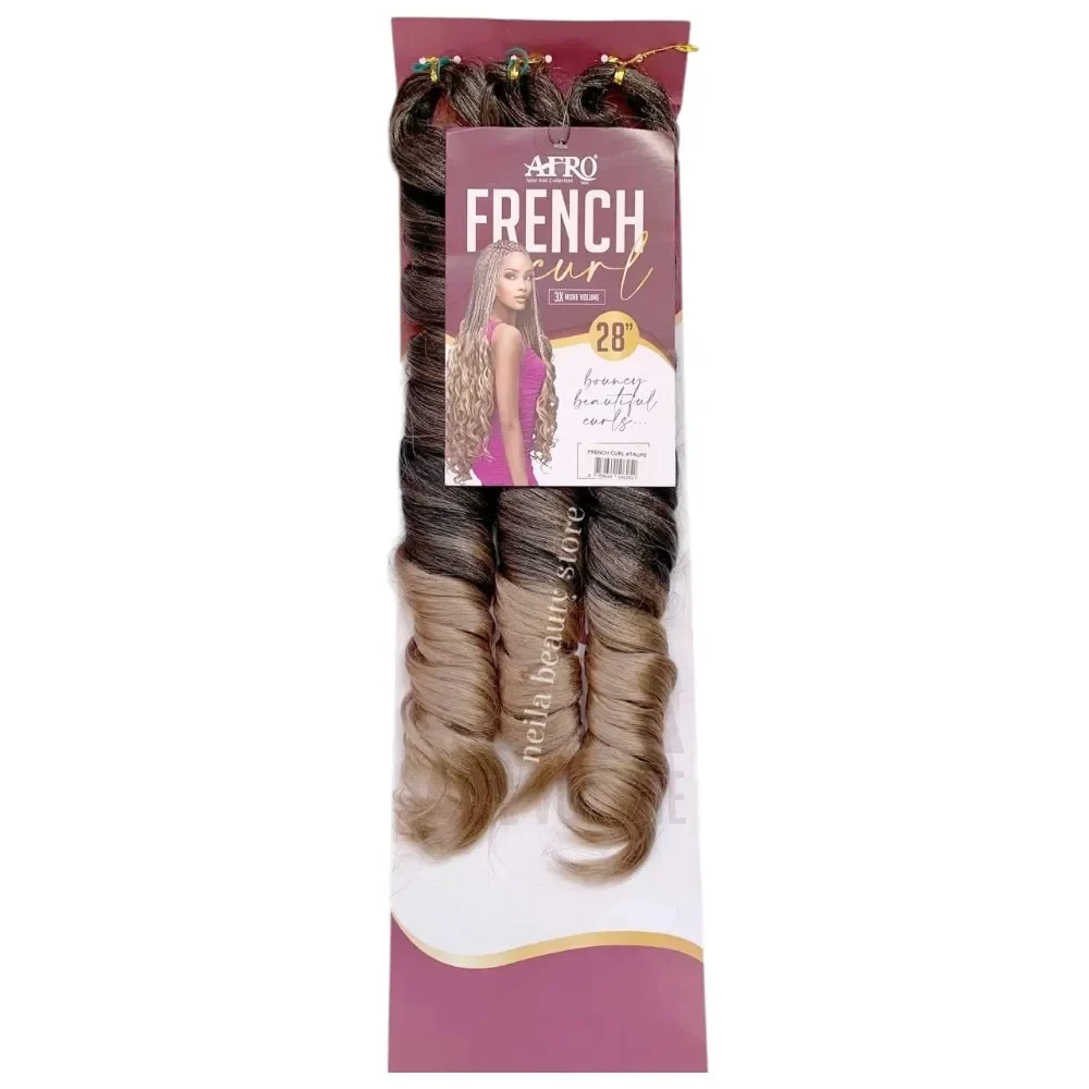 Afro French Curl 3X More Volume 28Inch #1/Taupe