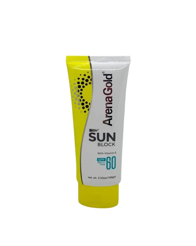 Arena Gold Sunblock SPF60 Brightening Cream with Vitamin E - 100Grm