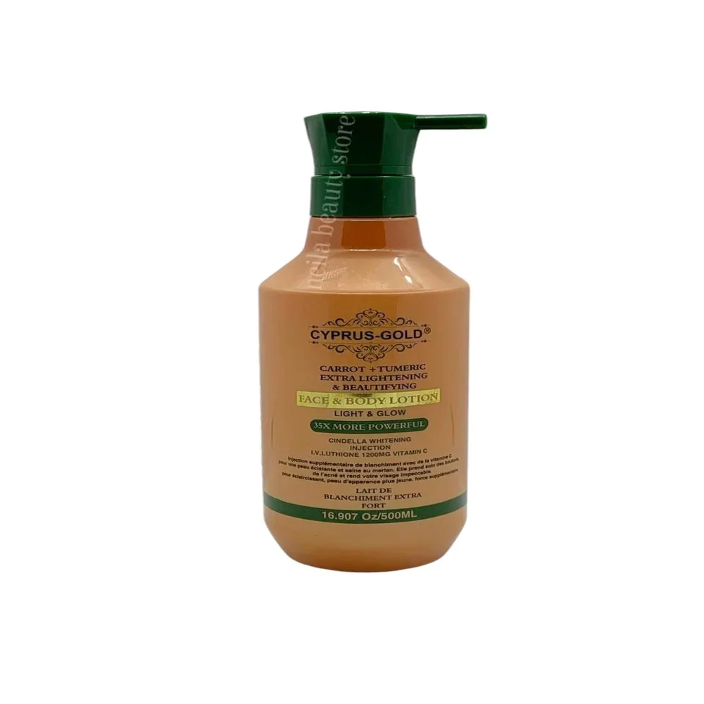 Cyprus -Gold Carrot + Turmeric Extra Brightening Beautifying Light And Glow Lotion - 500Ml