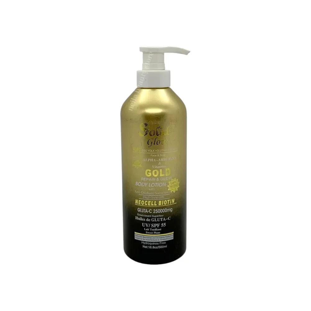 Solid Glow Egg Yolk +Gluta-C, Alpha Arbutin Gold Repair And Glow Body Lotion - 500Ml